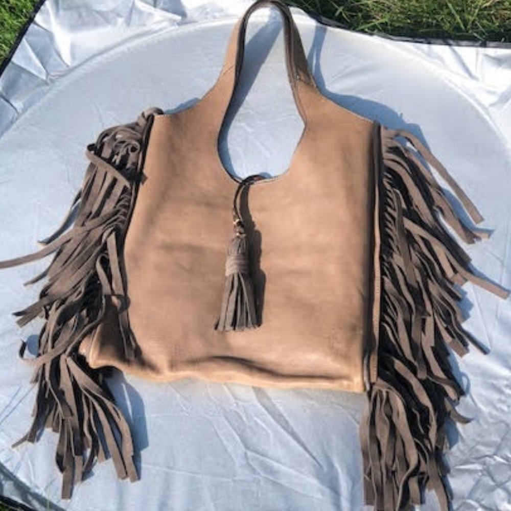 Frye Farrah Fringe - Taupe (grey)